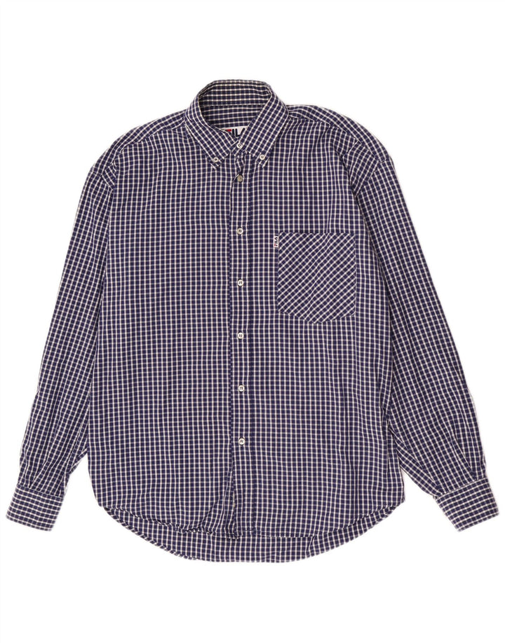 Fila Herre Regular Fit skjorte Medium Marineblå Gingham Cotton