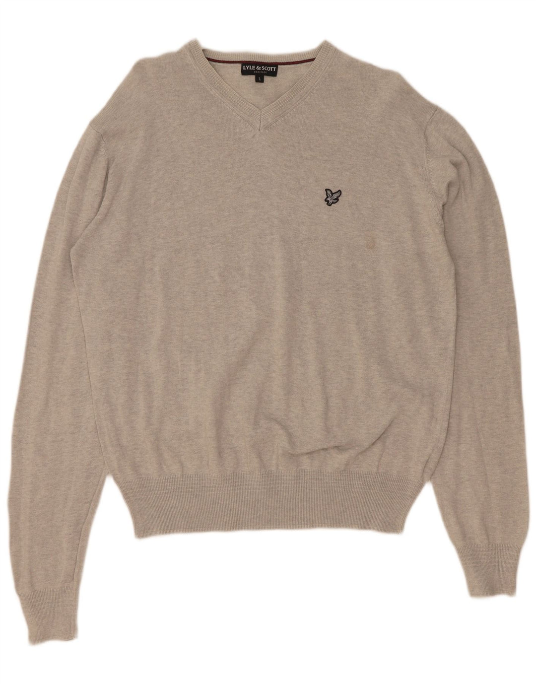 Lyle & Scott Heritage Heritage V-hals sweater Stor grå bomuld