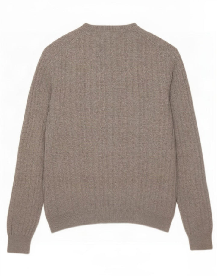 Lyle & Scott Herre sweater med rund hals, stor grå bomuld