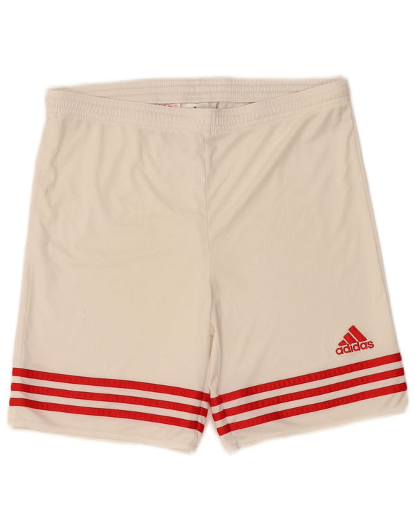 ADIDAS Boys Climalite Sportshorts 13-14 år XL Off White Polyester