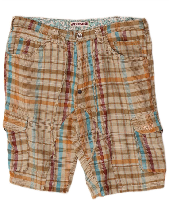 Warren Webber Herre Cargo Shorts XL W36 Beige ternet hør