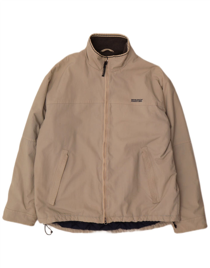 Woolrich Herre Windbreaker Jacket UK 42 XL Beige Nylon