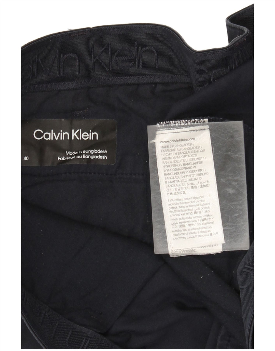 Calvin Klein chinoshorts til mænd W40 XL marineblå bomuld