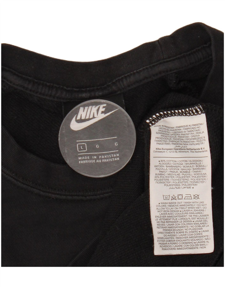 NIKE Sweatshirt Jumper UK 16 Stor sort bomuld