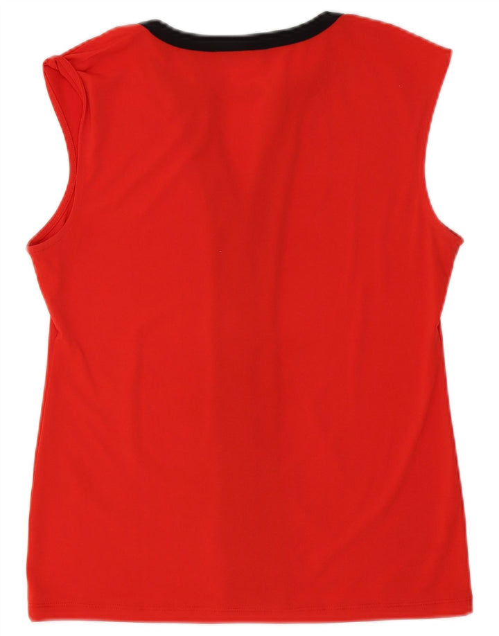 Calvin Klein Damebluse Top UK 10 Lille Rød Colourblock Polyester