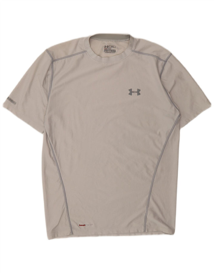 UNDER ARMOUR Mens T-Shirt Top Medium White Polyester