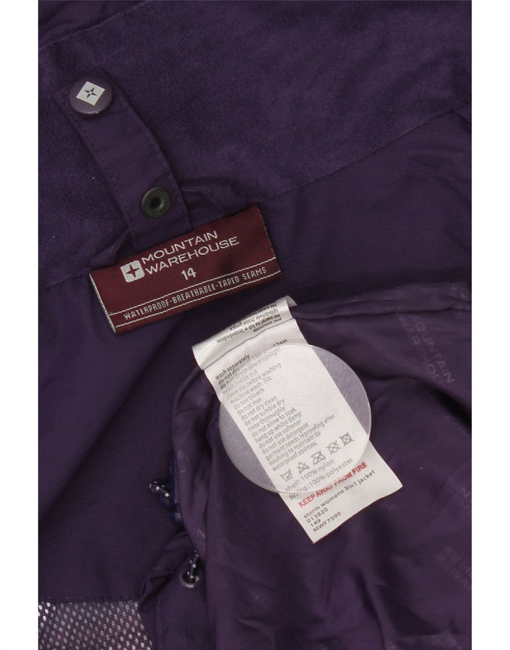 Mountain Warehouse Dame Regnjakke med hætte UK 14 Stor lilla nylon