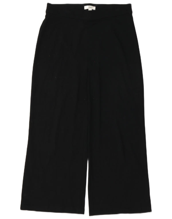 Marks & Spencer Kvinder Højtaljede Fritidsbukser UK 14 Large W32 L26 Sort