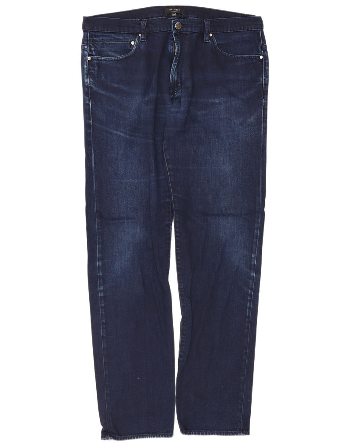 Ted Baker Herre Regular Fit Straight Jeans W36 L31 Blå Bomuld