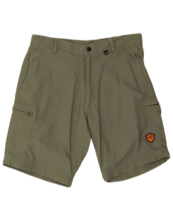 Asics Dame Cargo Shorts Medium W28 Khaki Polyamid