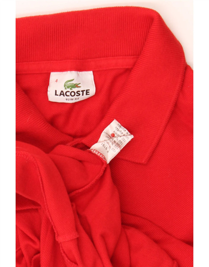 LACOSTE Mens Slim Fit Polo Shirt Size 4 Medium Red Cotton Vintage Lacoste and Second-Hand Lacoste from Messina Hembry 