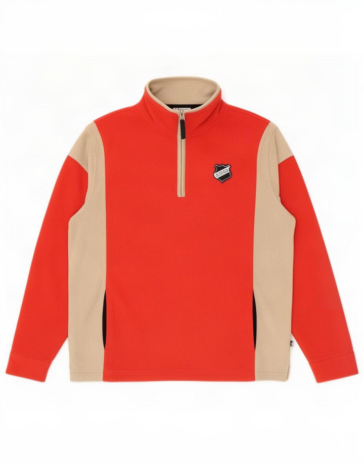 Asics Fleece Jumper med lynlås til mænd XL Rød Colourblock Polyester