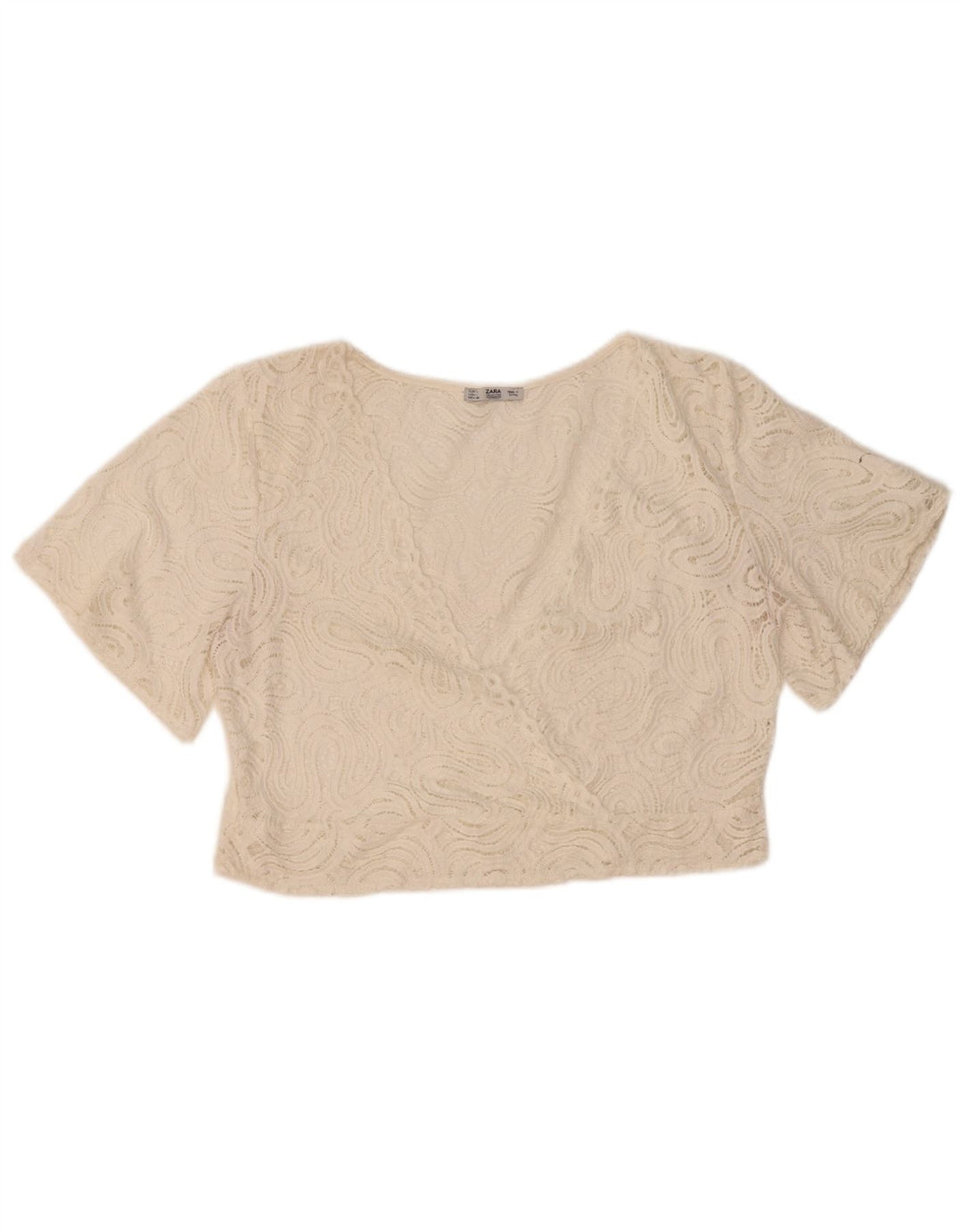 Zara Dame Blonde Crop Top UK 16 Large White