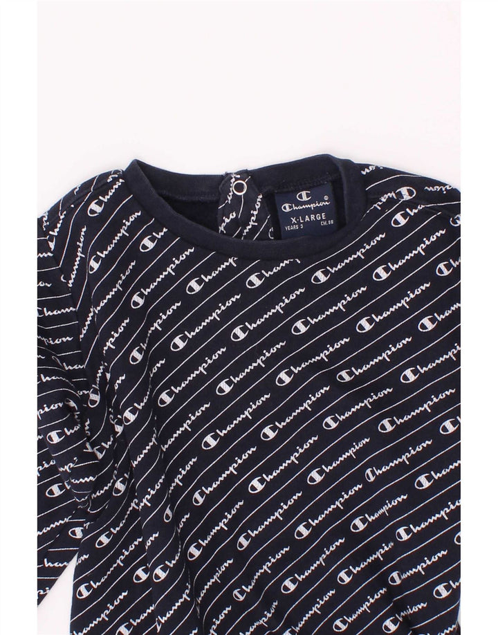 Champion Boys Grafisk Sweatshirt Jumper 2-3 år XL Navy Blue