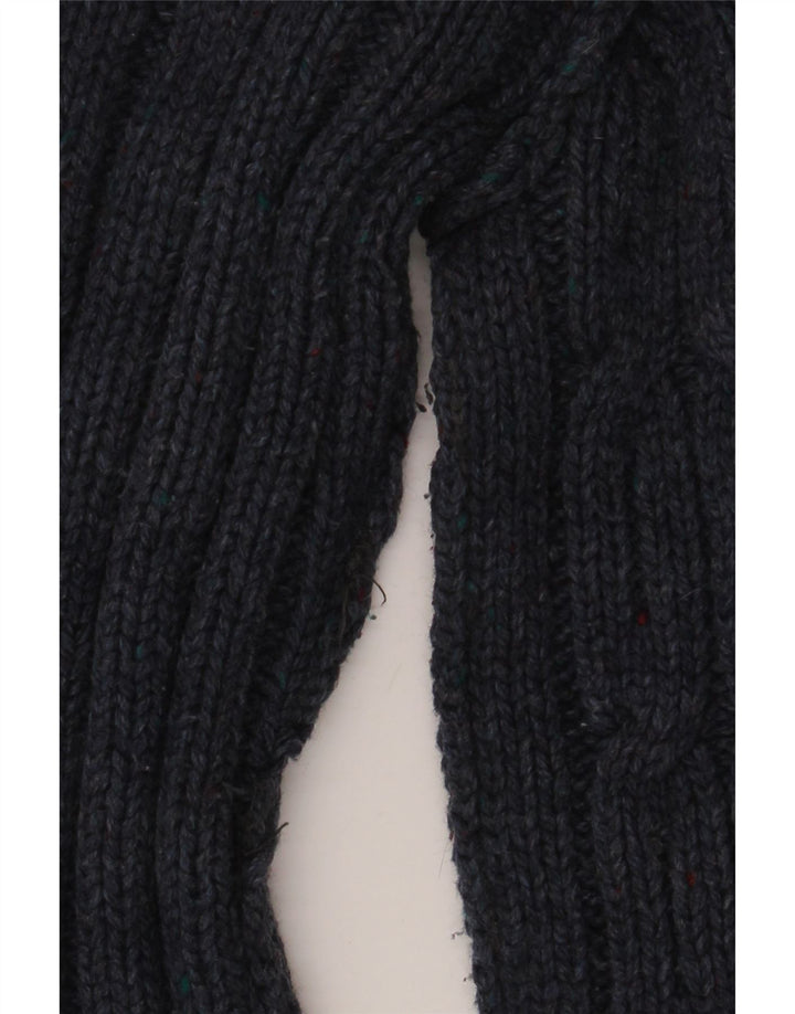 Fat Face Herre Zip Neck Jumper Sweater Medium Navy Blue Lammeuld