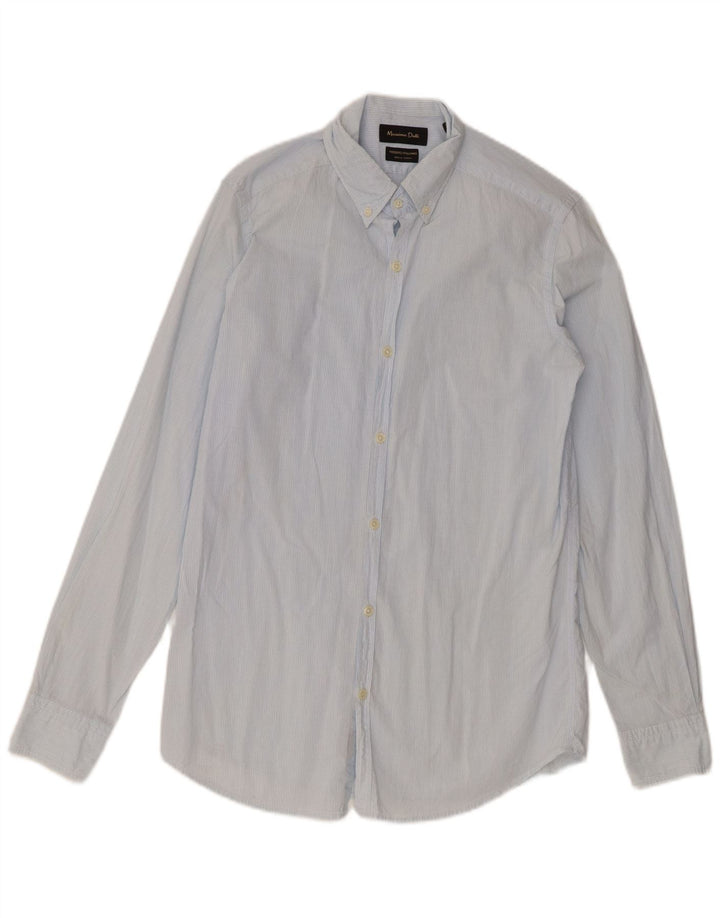 Massimo Dutti herreskjorte lille blå nålestribe