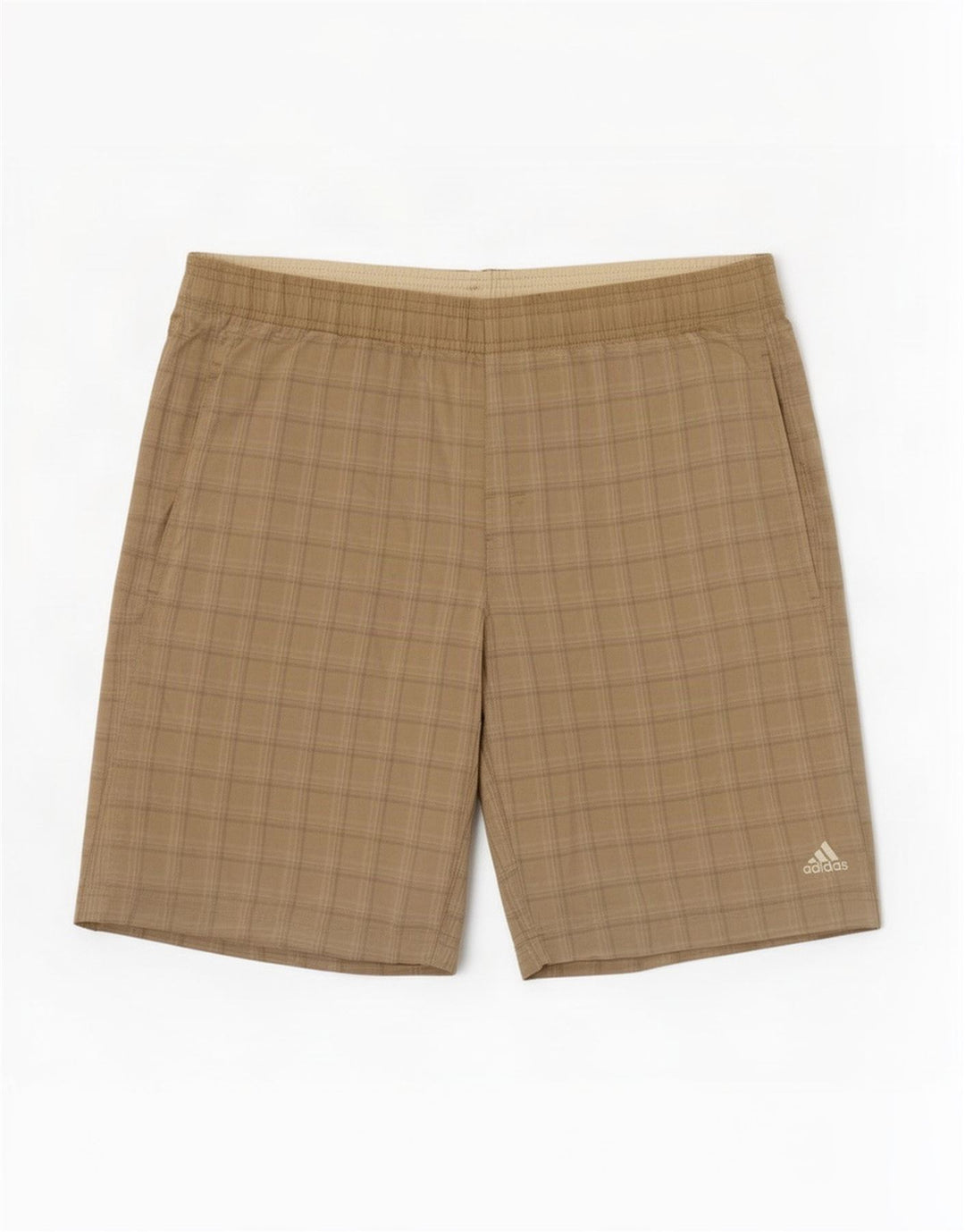 Adidas Badeshorts til mænd store beige ternet polyester