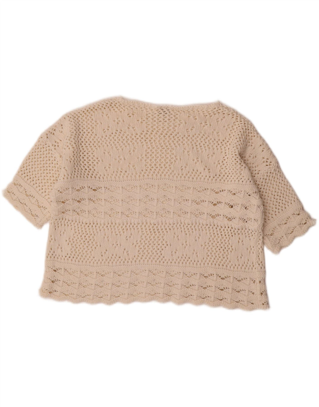 Redok Womens Crop Boat Neck Jumper Sweater UK 14 Medium Off White