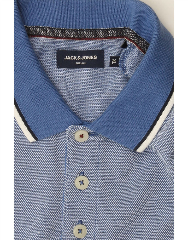 JACK & JONES Mens Polo Shirt XL Blue Spotted Vintage Jack & Jones and Second-Hand Jack & Jones from Messina Hembry 