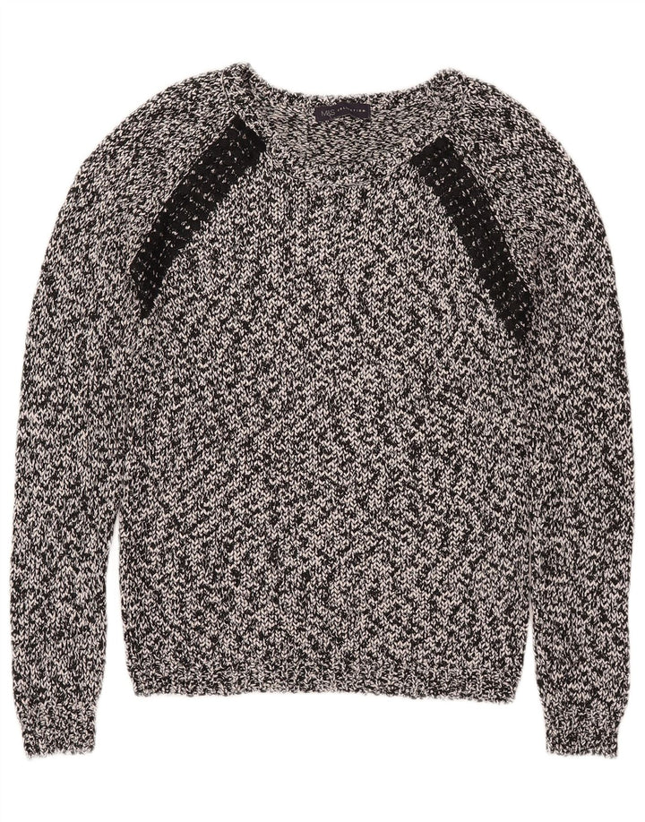 Marks & Spencer Dame Boat Neck Jumper Sweater UK 10 Small Grey Flecked