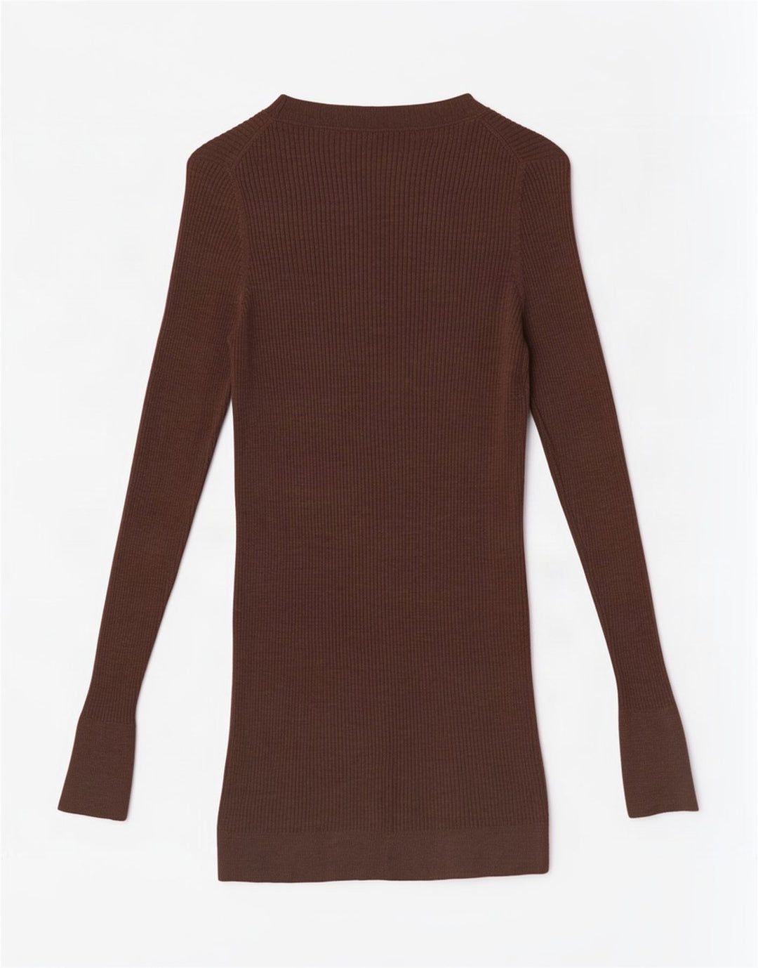 Massimo Dutti Dame Longline Cardigan Sweater UK 10 Lille Brun Uld