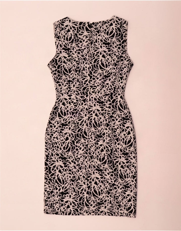 Dkny Womens Abstrakt mønster Ærmeløs Skede Kjole US 6 Medium Sort