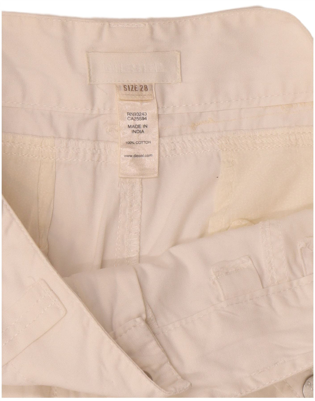 Diesel Cargo Shorts til kvinder W28 Medium White Bomuld