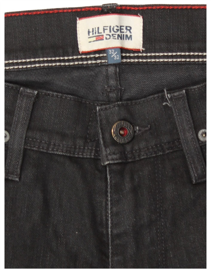 Tommy Hilfiger Herre Straight Jeans W32 L32 Sort Bomuld