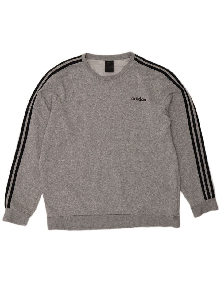 Adidas Sweatshirt Jumper til mænd XL Grå Flecked Bomuld