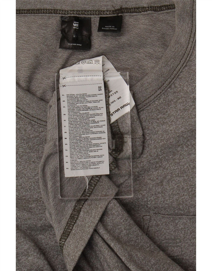 G-STAR Mens T-Shirt Top Medium Grey Flecked Cotton Vintage G-Star and Second-Hand G-Star from Messina Hembry 