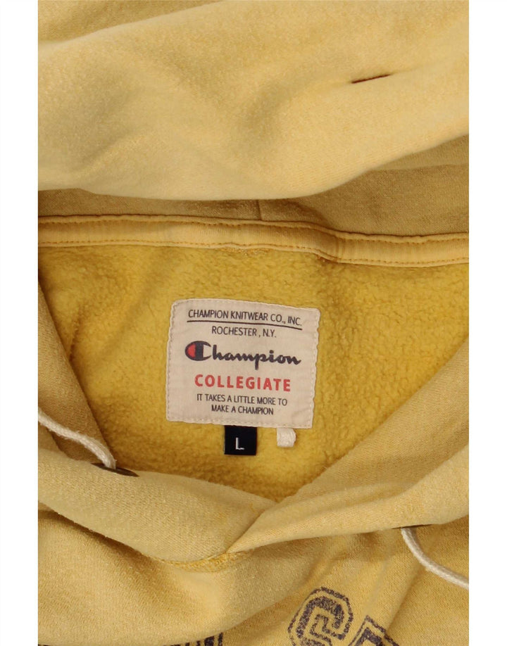 Champion Herre Grafisk Hoodie Jumper Large Gul