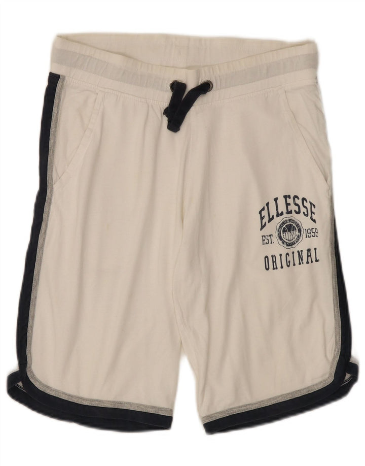 Ellesse Herre grafiske sportsshorts Medium White Colourblock Bomuld