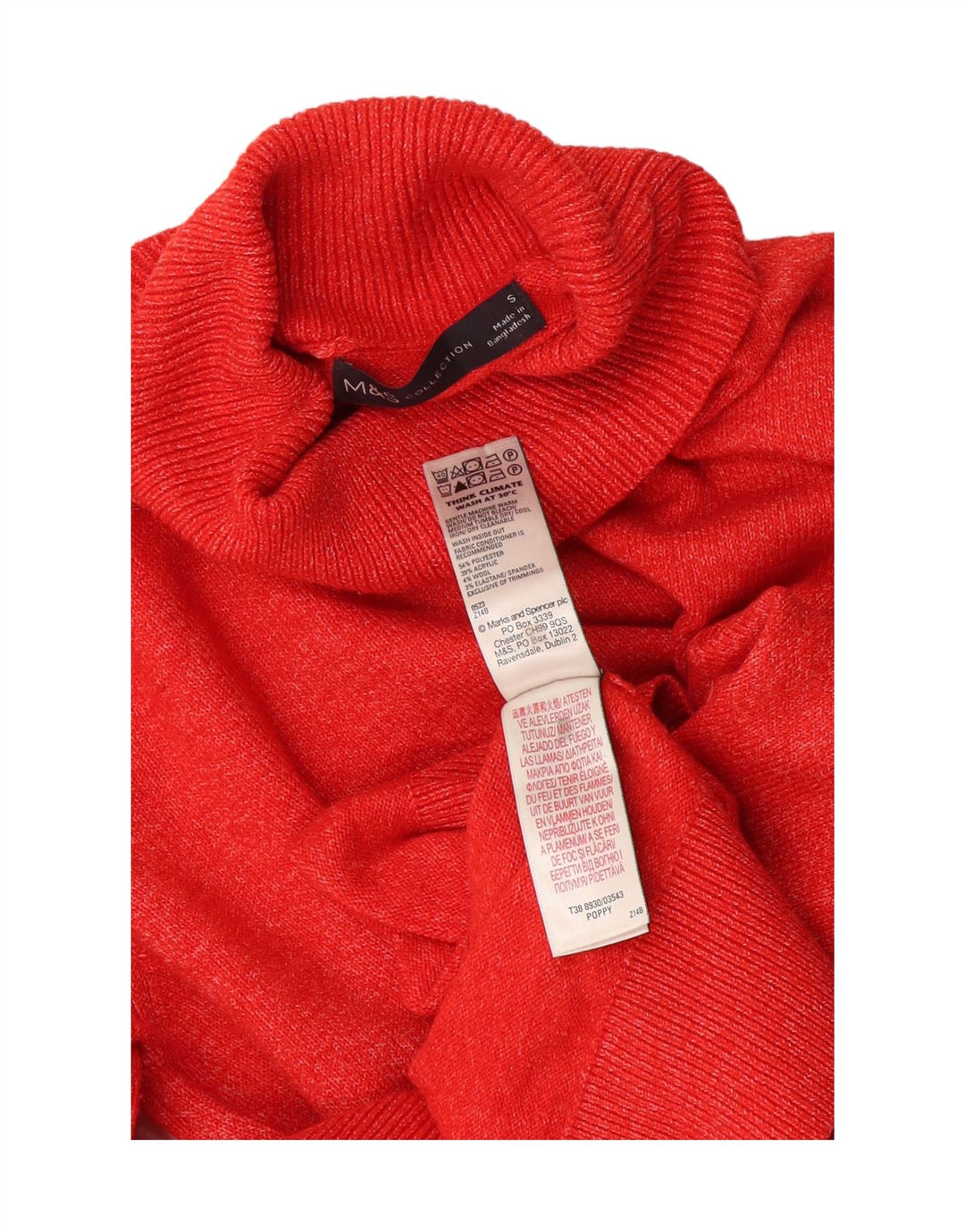Marks & Spencer Dame Rullehalstrøje DK 10 Små røde Flecked