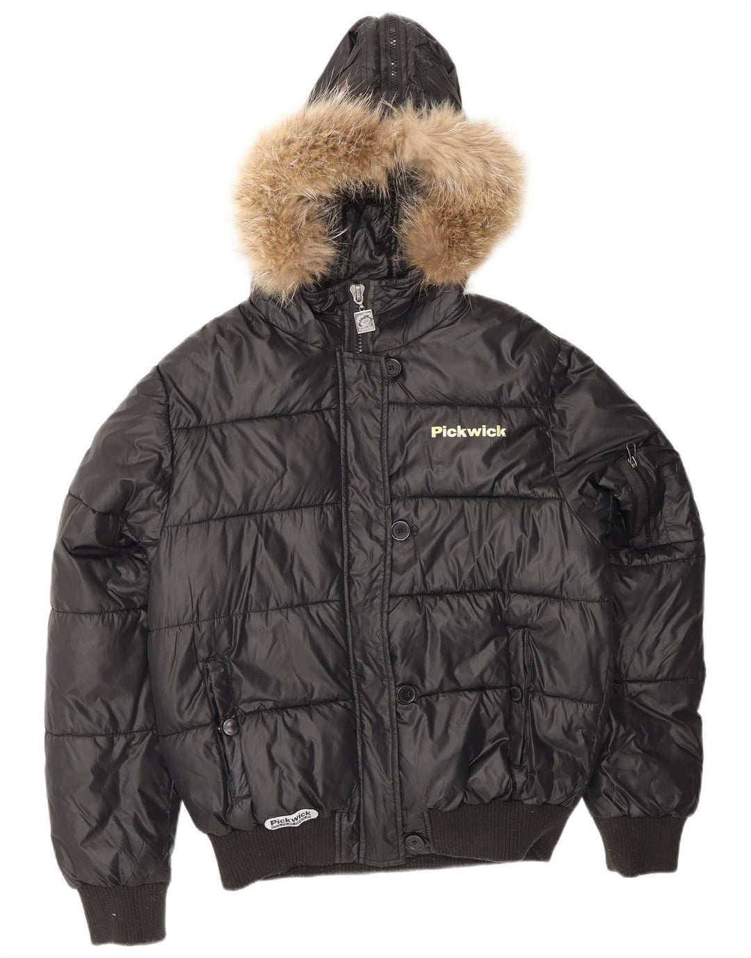 PICKWICK Polstret hættejakke til kvinder UK 18 XL sort nylon