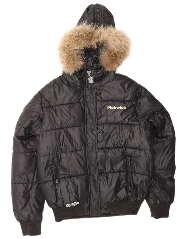 PICKWICK Polstret hættejakke til kvinder UK 18 XL sort nylon