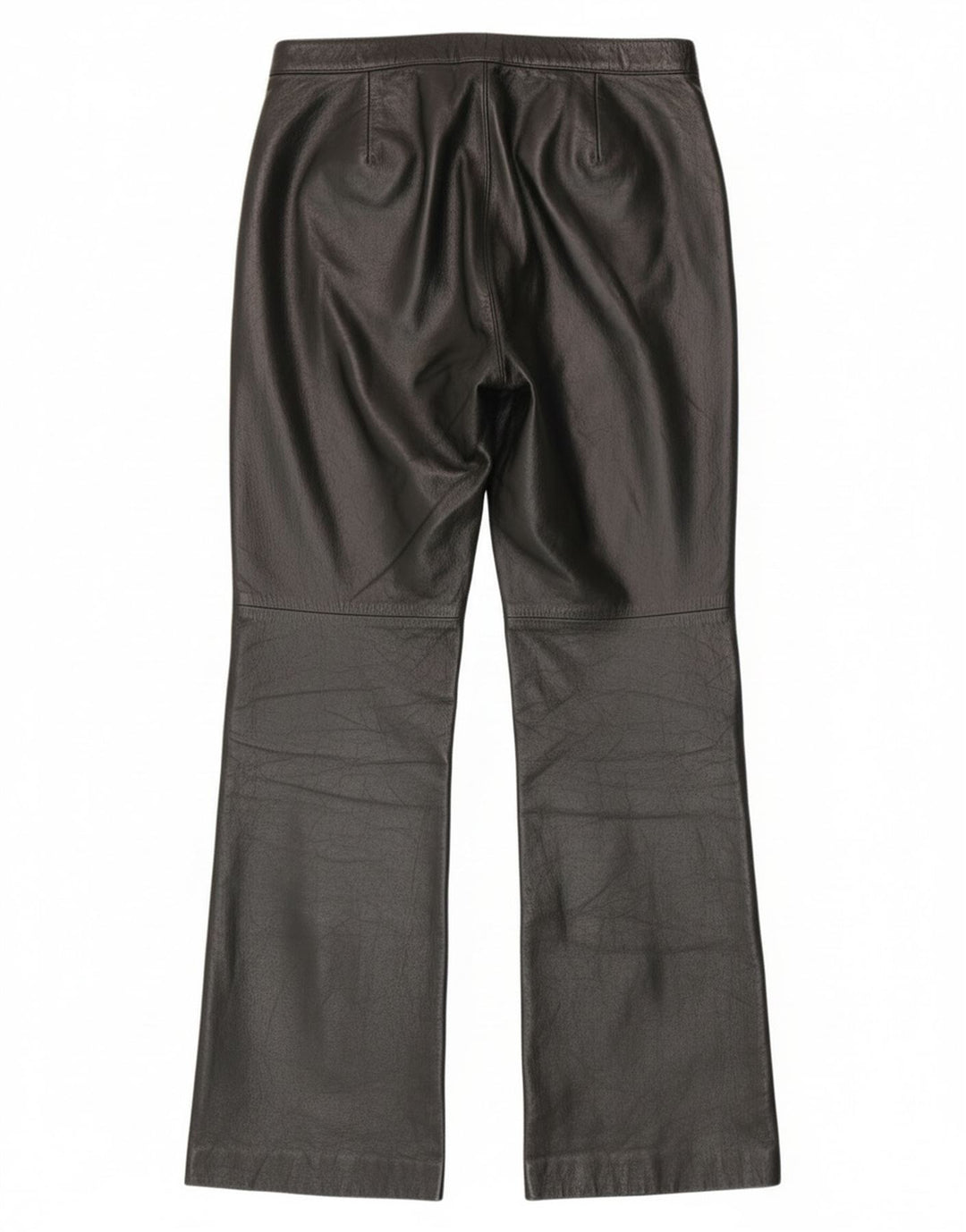 Vintage Dame Bootcut Læderbukser IT 44 Medium W28 L30 Sort Læder