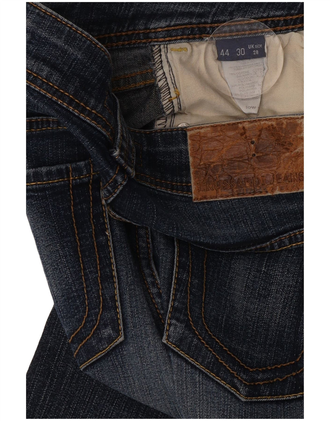 Trussardi lige jeans til kvinder W28 L32 marineblå bomuld