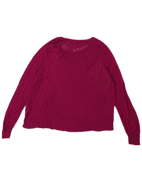 Zara Dame Boat Neck Jumper Sweater UK 14 Medium Purple Viscose