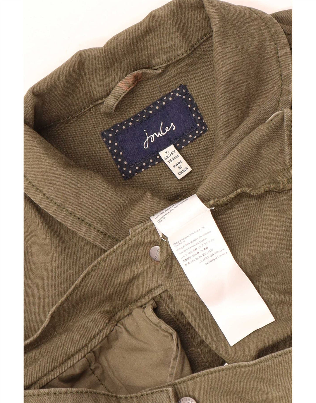Joules drenge denimjakke 8-9 år Khaki Bomuld