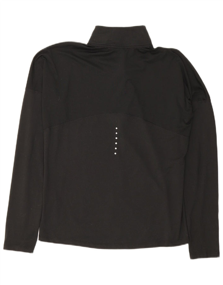Nike Dame Dri Fit Pullover med lynlås-hals Træningsdragt Top UK 10 Lille Sort