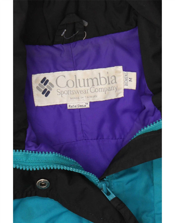 Columbia Dame Oversized Skijakke UK 14 Medium Turkis Colourblock