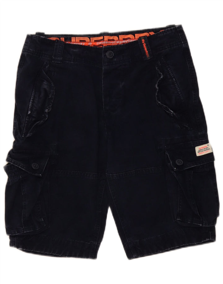 SUPERDRY Herre Cargo Shorts Små W29 Navy Blue Bomuld