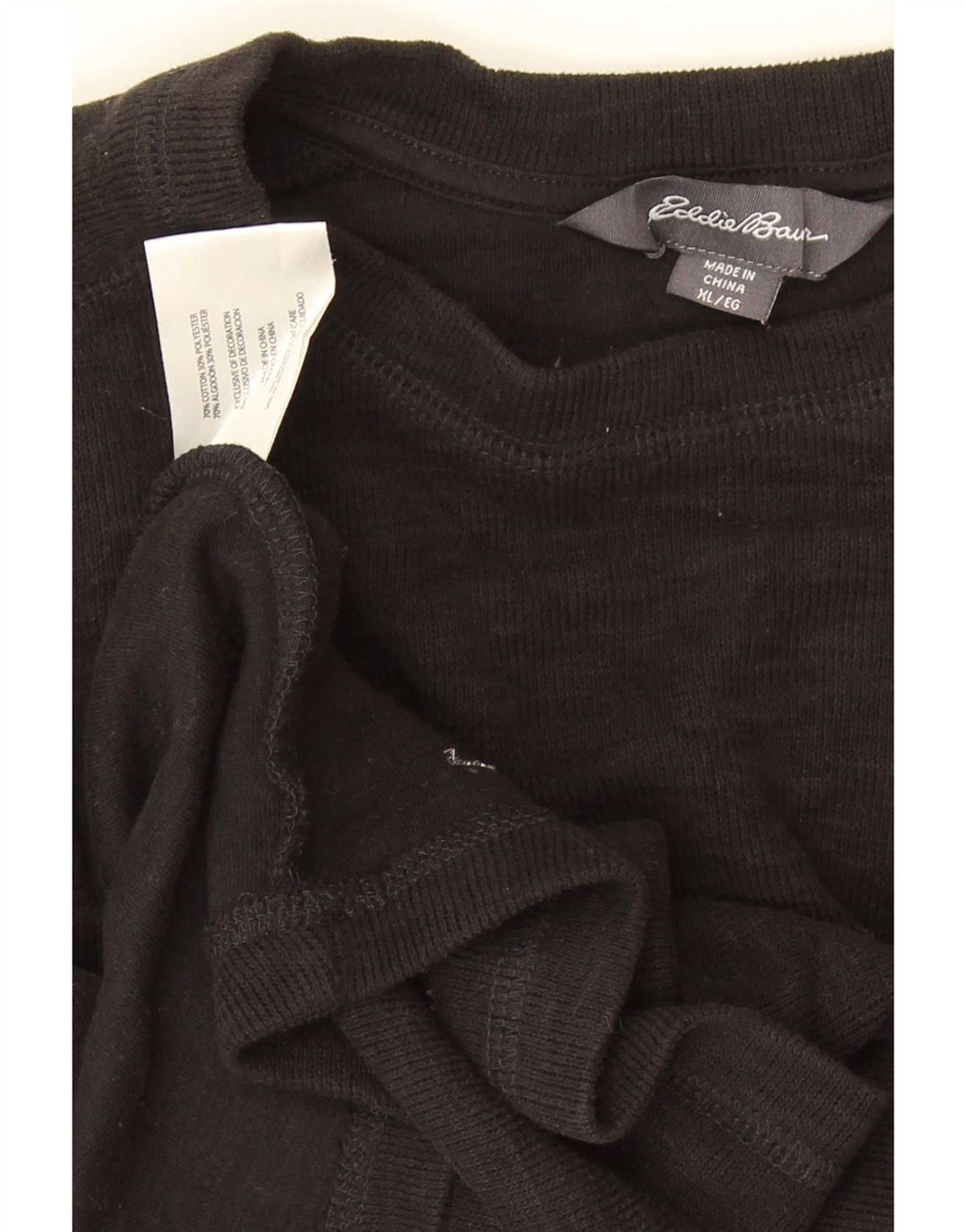 Eddie Bauer Herre Top Langærmet XL Sort Bomuld