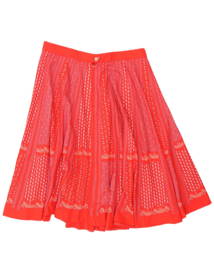 C&A Womens plisseret A-line nederdel W34 Stor rød bomuld