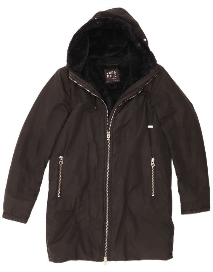 Zara vindjakke med hætte til kvinder UK 10 Small Black