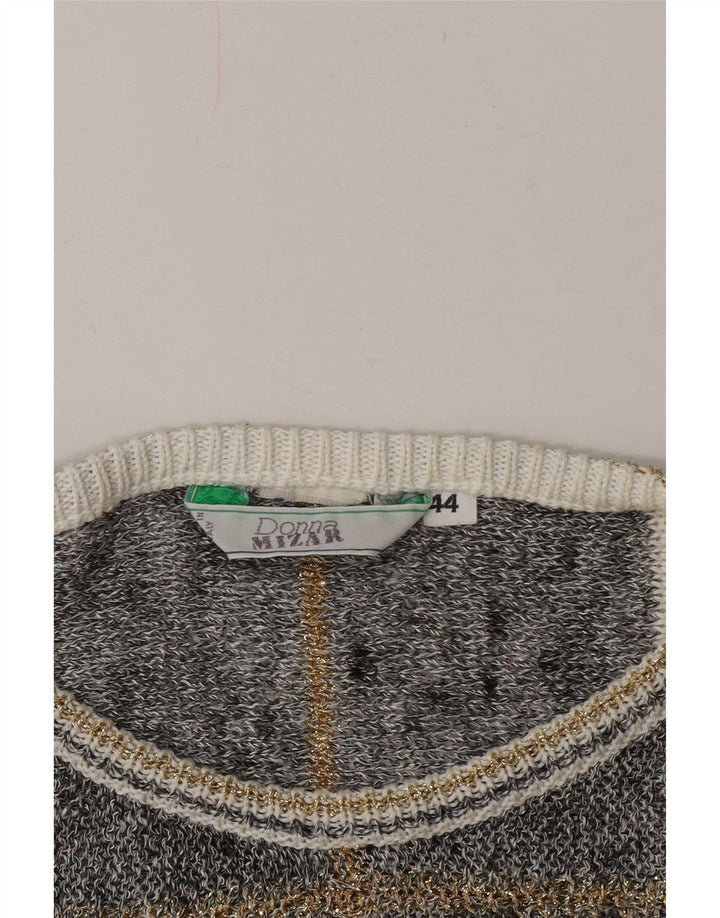 Donna Mizar Dame Batwing Boat Neck Jumper Sweater IT 44 Medium Grå