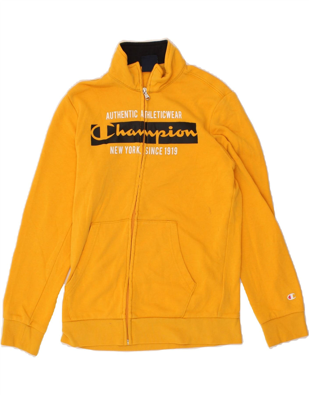 CHAMPION Boys Graphic Tracksuit Top Jacket 11-12 Years Large  Yellow Vintage Champion and Second-Hand Champion from Messina Hembry 