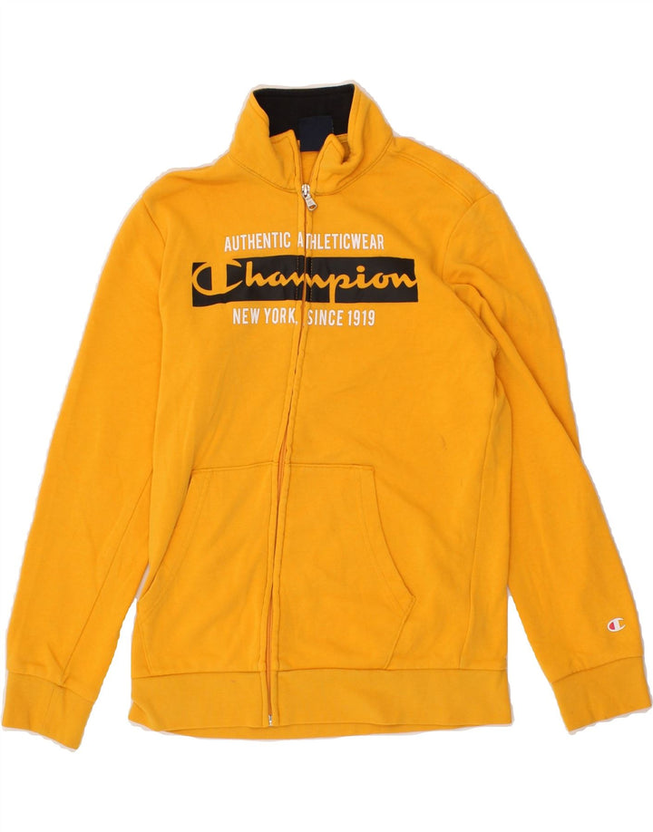 CHAMPION Boys Graphic Tracksuit Top Jacket 11-12 Years Large  Yellow Vintage Champion and Second-Hand Champion from Messina Hembry 
