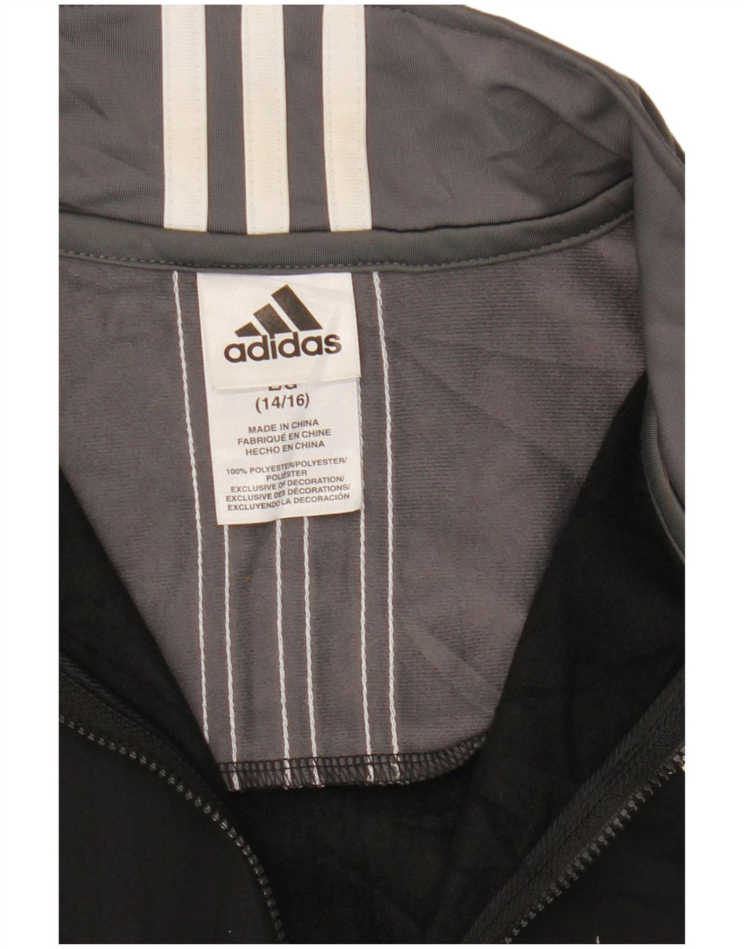 Adidas Drenge Træningsdragt Topjakke 12-13 År Stor Sort Colourblock