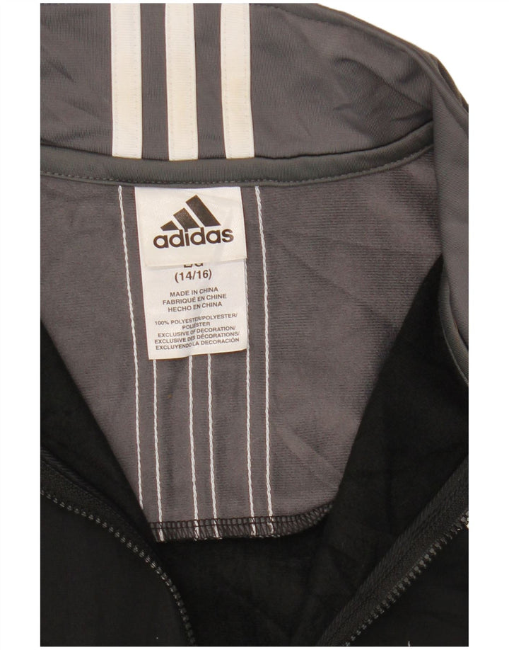 Adidas Drenge Træningsdragt Topjakke 12-13 År Stor Sort Colourblock